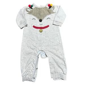 Holiday Time Christmas Reindeer baby jumpsuit/romper SIZE 12 MONTHS